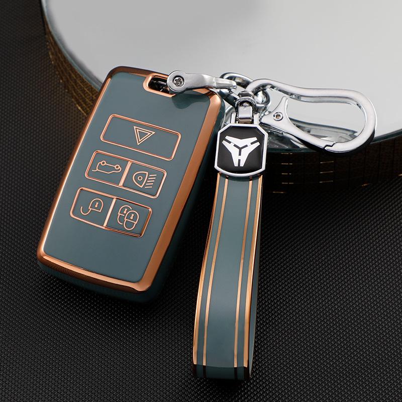 Land Rover Key Case for Range Rover, Sport, Evoque, Discovery 4, Defender 110, Velar, Freelander - 5 Shell Buckle