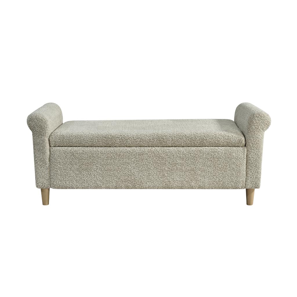 Storage Ottoman Footstool, Fabric Upholstered Footrest with Lift-Up Lid, Scandinavian Style Compact Stool for Living Room or Bedroom