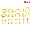 16 Pcs/Set Stainless Steel Spiral Belly Tongue Bar Ring Eyebrow Piercing Jewelry