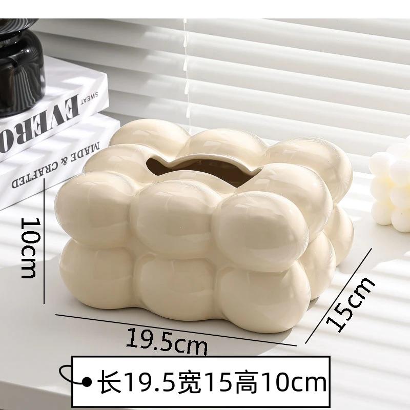 Cotton Candy Ceramic Tissue Box Living Room Removable Napkin Paper Home High Beauty Storage Container