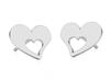 Silver Earrings Large Hearts Women's Studs Little Hearts 10Mm Plates Silver