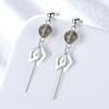 Geometric Rhombus Silver-plated Stud Earrings, Simple, Medium and Long Fringed Earrings, Earrings