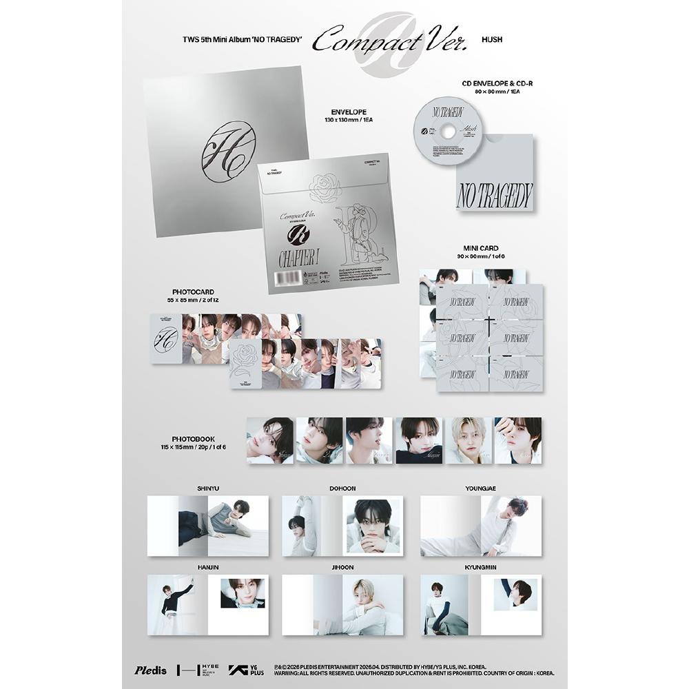 Pre-order TWS 5th Mini Album NO TRAGEDY Compact ver. HUSH & SHOP POB