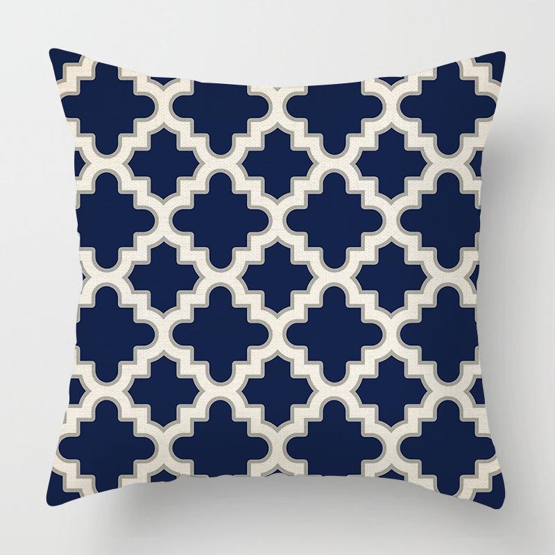 

Чехол на подушку с геометрическим темно-синим полосатым принтом для дома, гостиной, дивана, спальни, украшение, декоративная подушка, наволочка 40X40CM