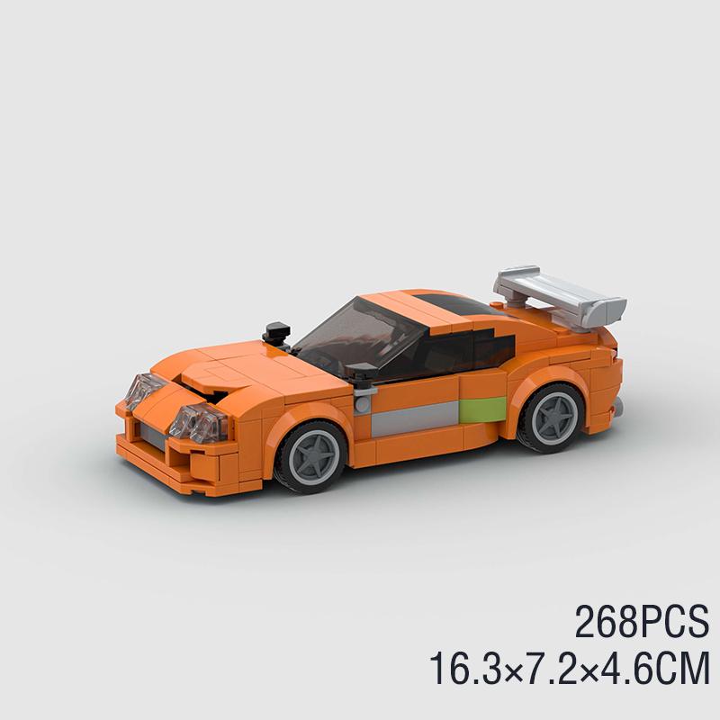 Moc F1 City Speed Sports Racing Car Building Blocks Brick R34 Rx-7 Vehicle Supercar Fast & Furious Mk4 Supra Kids Toys