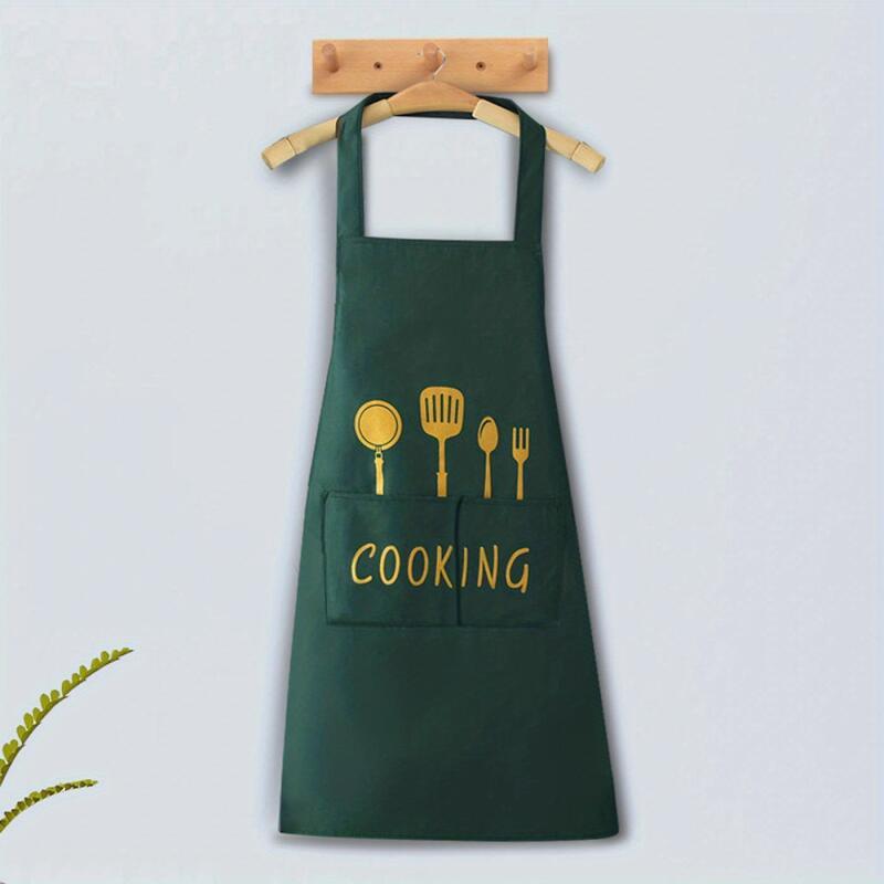 1pc  Cooking Apron  Waterproof and Oil-proof Apron with Pockets  for Coffee Bar  Restaurant  Adjustable Multipurpose Apron  Kitchen Supplies