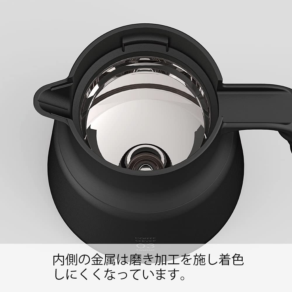 HARIO V60 Insulated Stainless Steel Server PLUS 800, 800ml Capacity, White, VHSN-80-W
