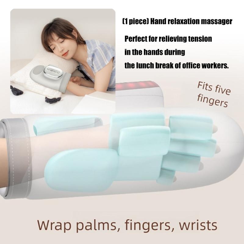 wirelessly Portable Finger Massagers with 3 Heat Level Rechargeable Battery for Carpal Tunnel and Joint Pains Relief