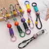 1Pc Handcrafted Woven Smiling Face Lanyard Creative Keychain For Short Universal Mobile Phone And Car Keychain Practical