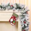 Christmas Stockings Large Capacity Christmas Ornament Sock Faceless Old Man Doll Three-dimensional Christmas Linen Socks