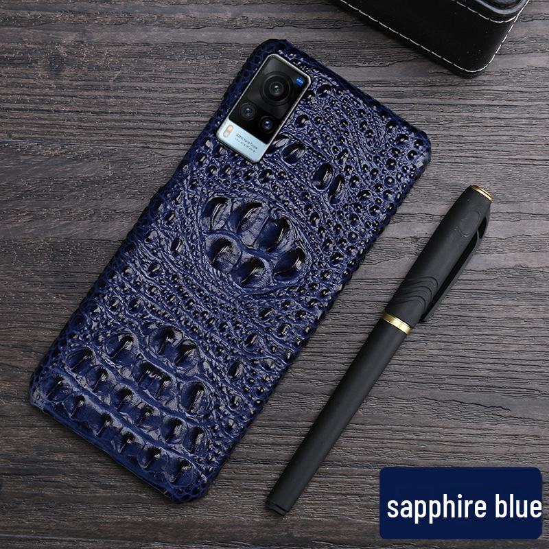 Genuine leather crocodile skull phone case for Vivo X90 Pro, X80, X60 Pro+.