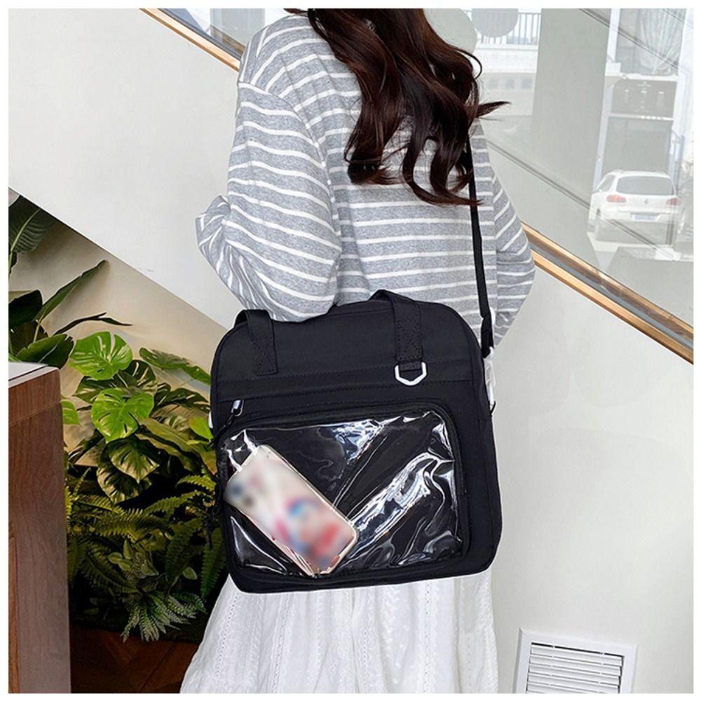 JK Transparent Japanese Shoulder Bag Doll Display Student School Bag Cute Crossbody Bag  Girl/Boy