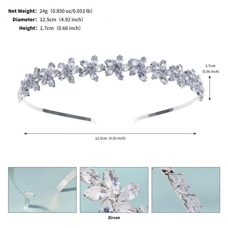 Korean Style Light Luxury Zircon Headband Temperament Birthday Photo Studio Hair Accessories Fashionable Bride Wedding Dress Headwear