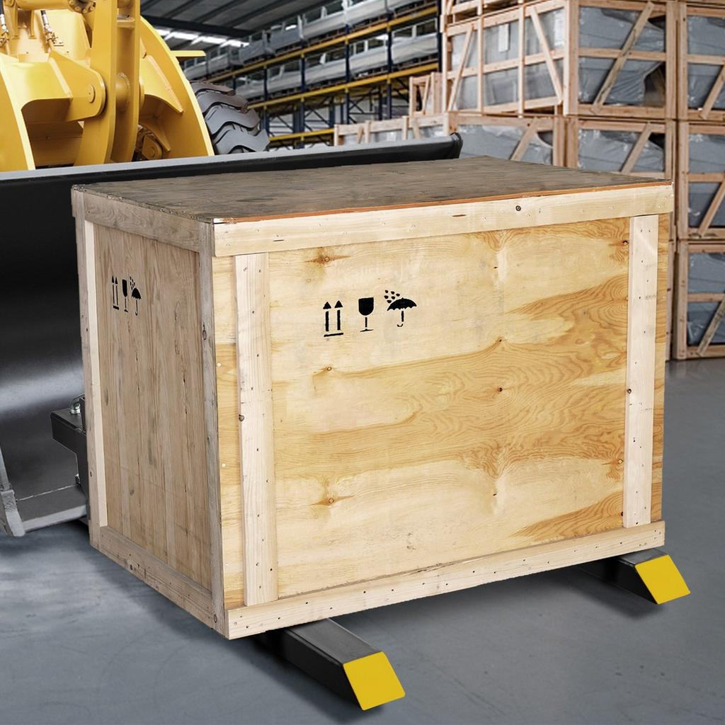 Pallet Forks, 2000 Lbs Clamp On Pallet Forks, 43" Total Length Heavy Duty Pallet Forks with Adjustable Stabilizer Bar, Tractor Bucket Forks for