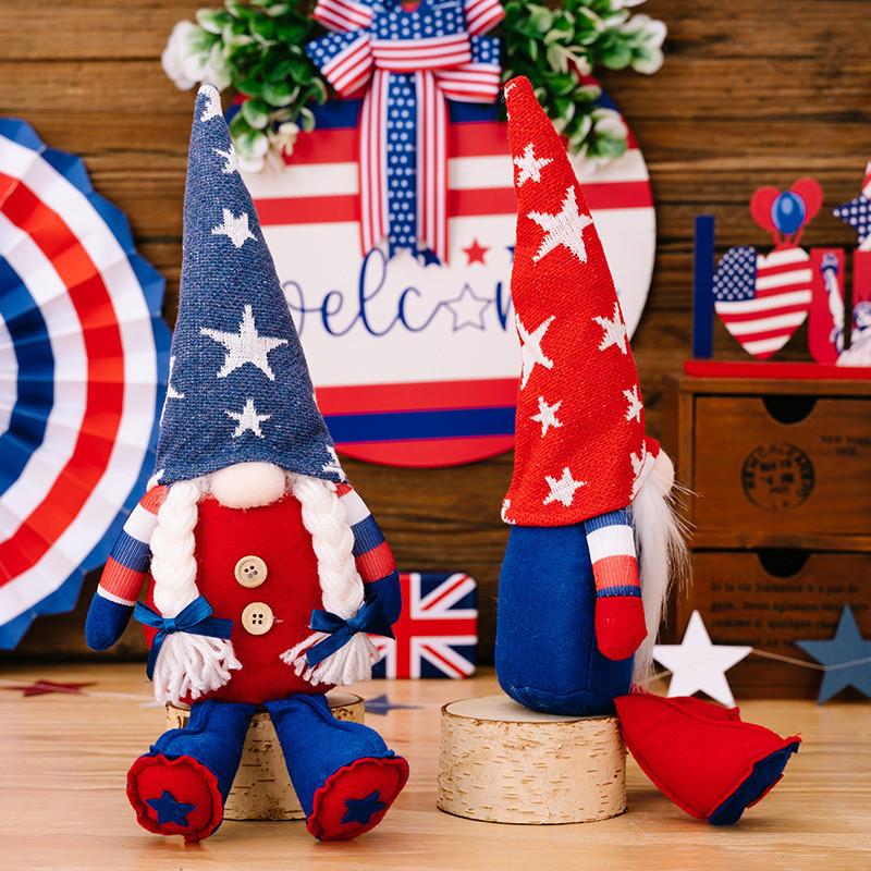 Unique Gnome Patriotic Doll With Long Legs And American Flag Design For Holiday Display
