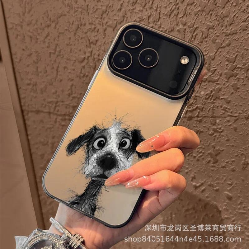 Crooked Head Dog Applies To Apple 15 Colored Silver iPhone14Pro Creative 11promax Matte 16 Protective Case 17