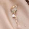 Elegant Gold Color Rose Flower Brooches For Women Alloy  Bouquet Brooch Wedding Coat Dress Decoration Gifts
