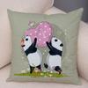 Home Decoration Colorful Cartoon Panda Bear Kids Sofa Car Pillow Cover Cute Animal Cushion Cover funda de almohada