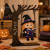 Spooky Halloween Party Supplies Funny Swing Ornament, Witch/Skeleton/Mummy/Pumpkin Ghost Sitting on Indoor Outdoor Decorations Reading Book