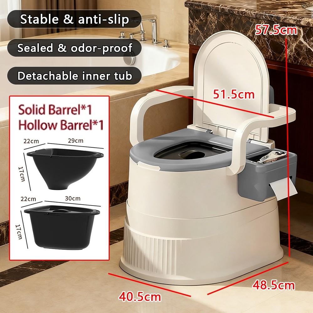 Portable Anti-Slip Toilet Seat Mobile Bedside Seat Toilet Bowl Elderly Pregnant Women Indoor Commode Patient Senior