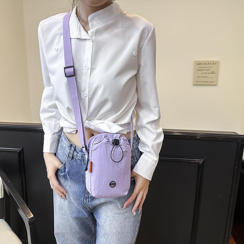 Cross-border Multifunctional Messenger & Phone Bag - Casual Shoulder Bag with Water Bottle & Drawstring Cup Holder, Ideal for Sports & Fitness