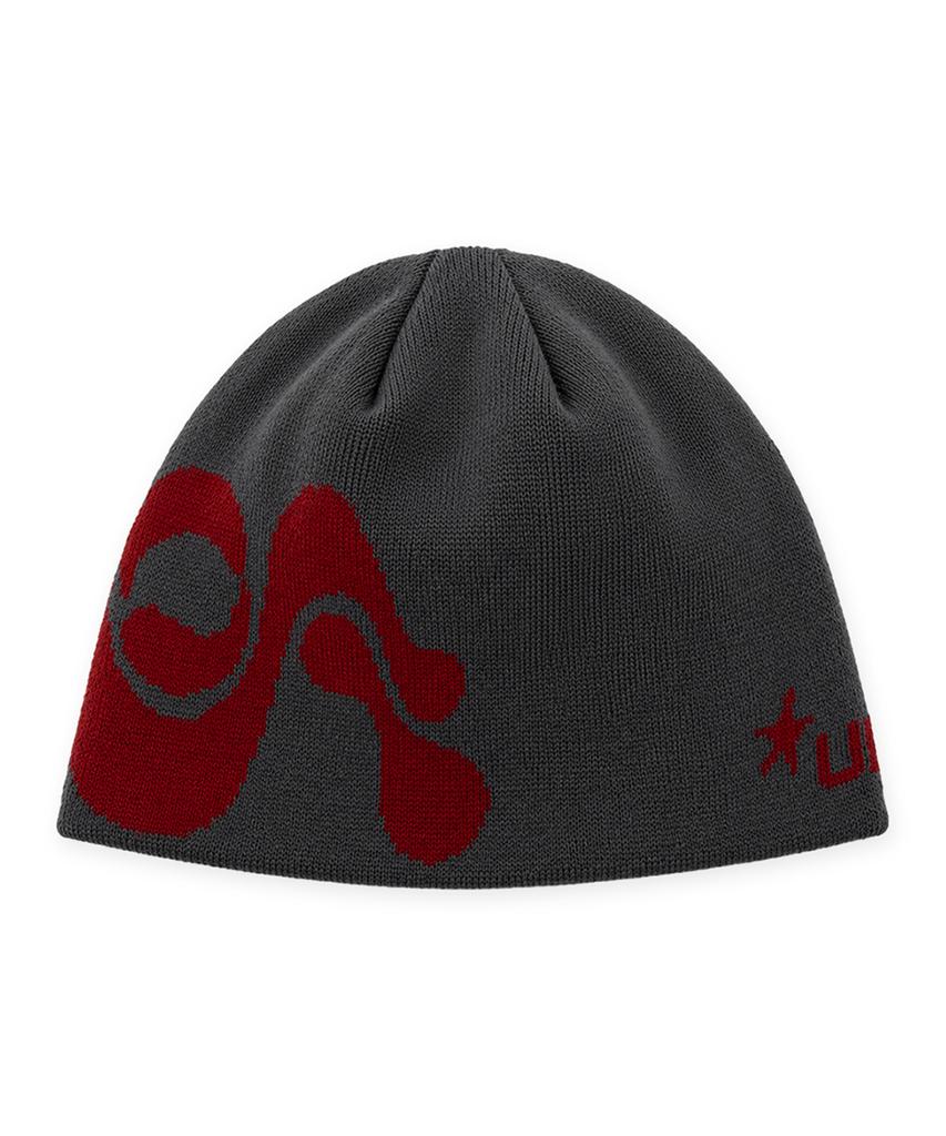Eondeokeulling Undercling Logo Beanie (Gray/Red)