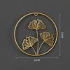 Hanging Gold Iron Arts Leaves Sculpture Ginkgo Leaf Ornaments Wall Decoration Metal Round Pendant