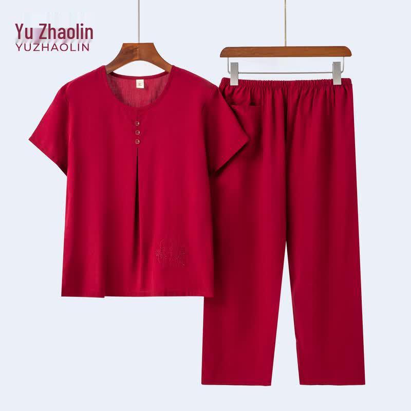 YUZHAOLIN Women s Short Sleeve Two-Piece Casual Set XL