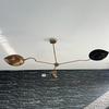 3 Arm Starburst Light Fixture, Mid Century Modern Brass Ball Sputnik Ceiling Light