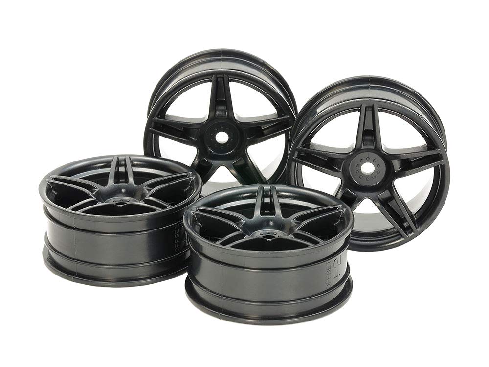 

Tamiya Options 1853 Spoke Wheels 24mm Offset Hop-Up No. OP.1853 5-Twin (4 pieces) Black, Width, +2 (54853)