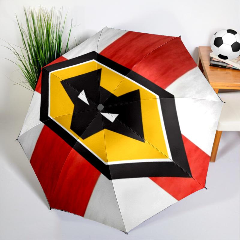 Wolves Team Emblem Printed Automatic Umbrella, 8-Frame for Travel, camping, Casual Umbrella, Essential Gift for for family and friends