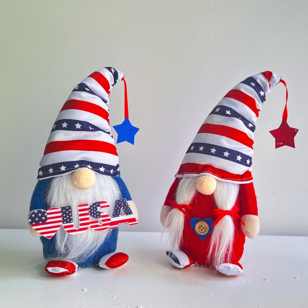 Independence Day Faceless Man Doll Fabric Independence Day Decorations Home Display Window Ornaments