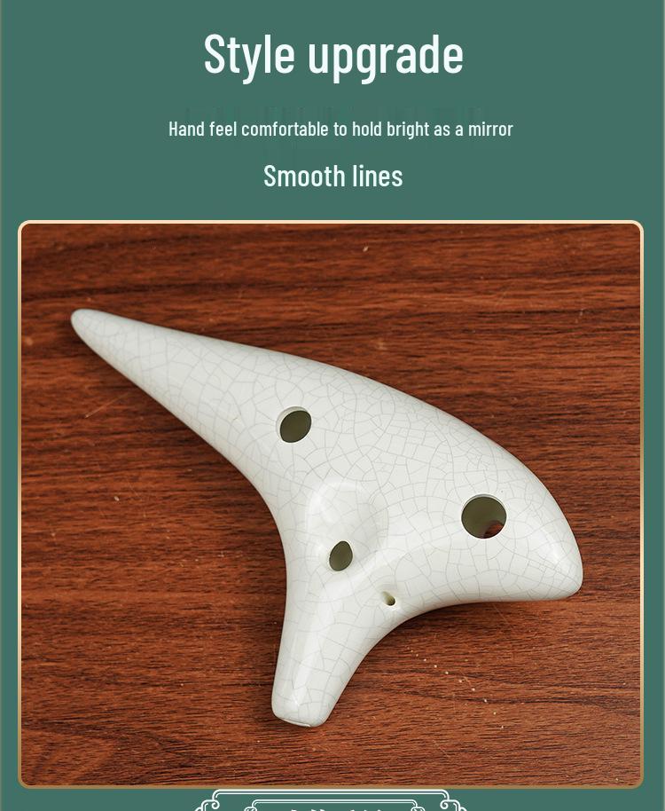 Alto C Key 12-Hole Smoked Ocarina for Professionals and Beginners