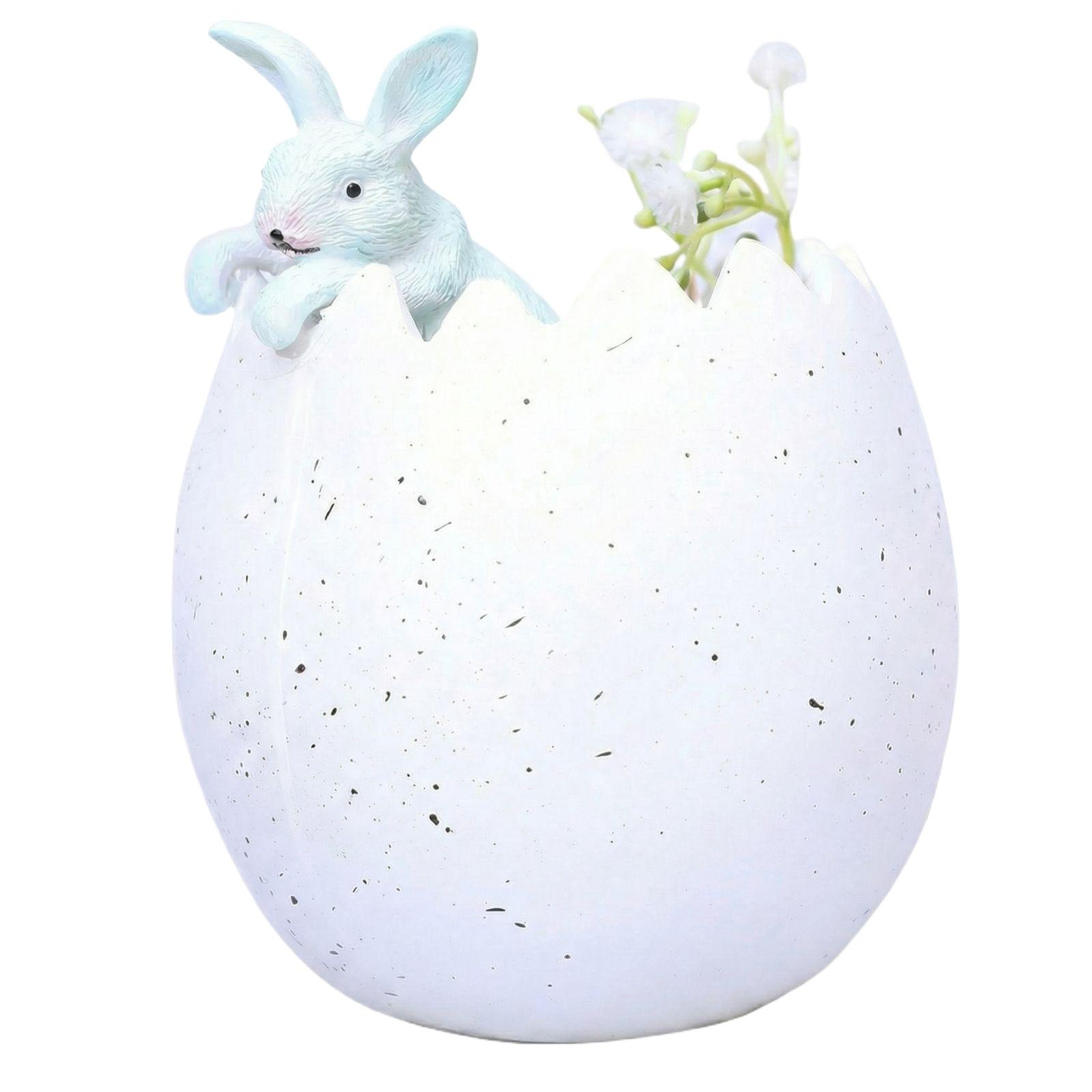 New Cross-border Easter Cute Home Flower Pot Bunny Creative Resin Ornament белый