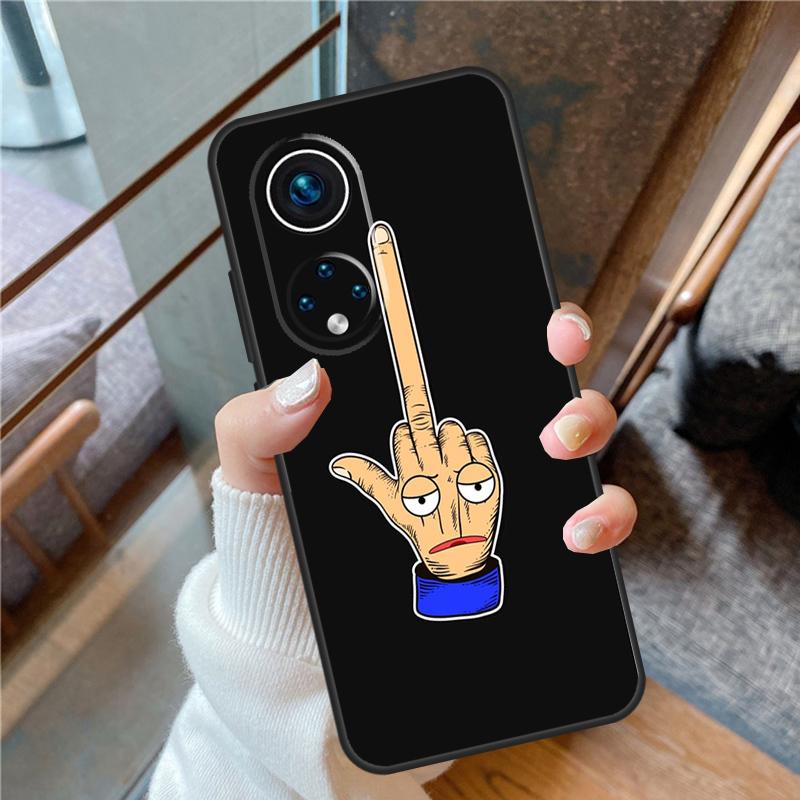 Cartoon Middle Finger Case For Honor Magic 5 Pro 50 70 90 Lite X6 X7 X8 X9 8X 9X Honor X7a X6a X8a X9a X9b Cover