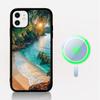 Sea Tropical Palm Trees Beach Phone Magnetic Case For IPhone 16 14 13 12 11 15 Pro Max Plus For Magsafe Wireless Charge Cover