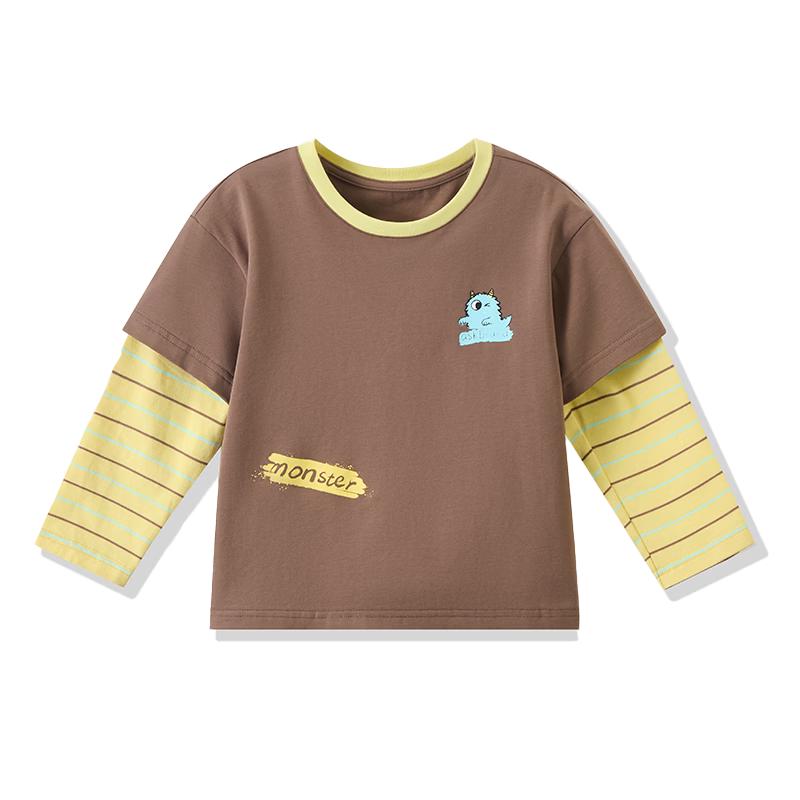 ASK JUNIOR Boys  Faux Layered Long Sleeve T-shirt 120