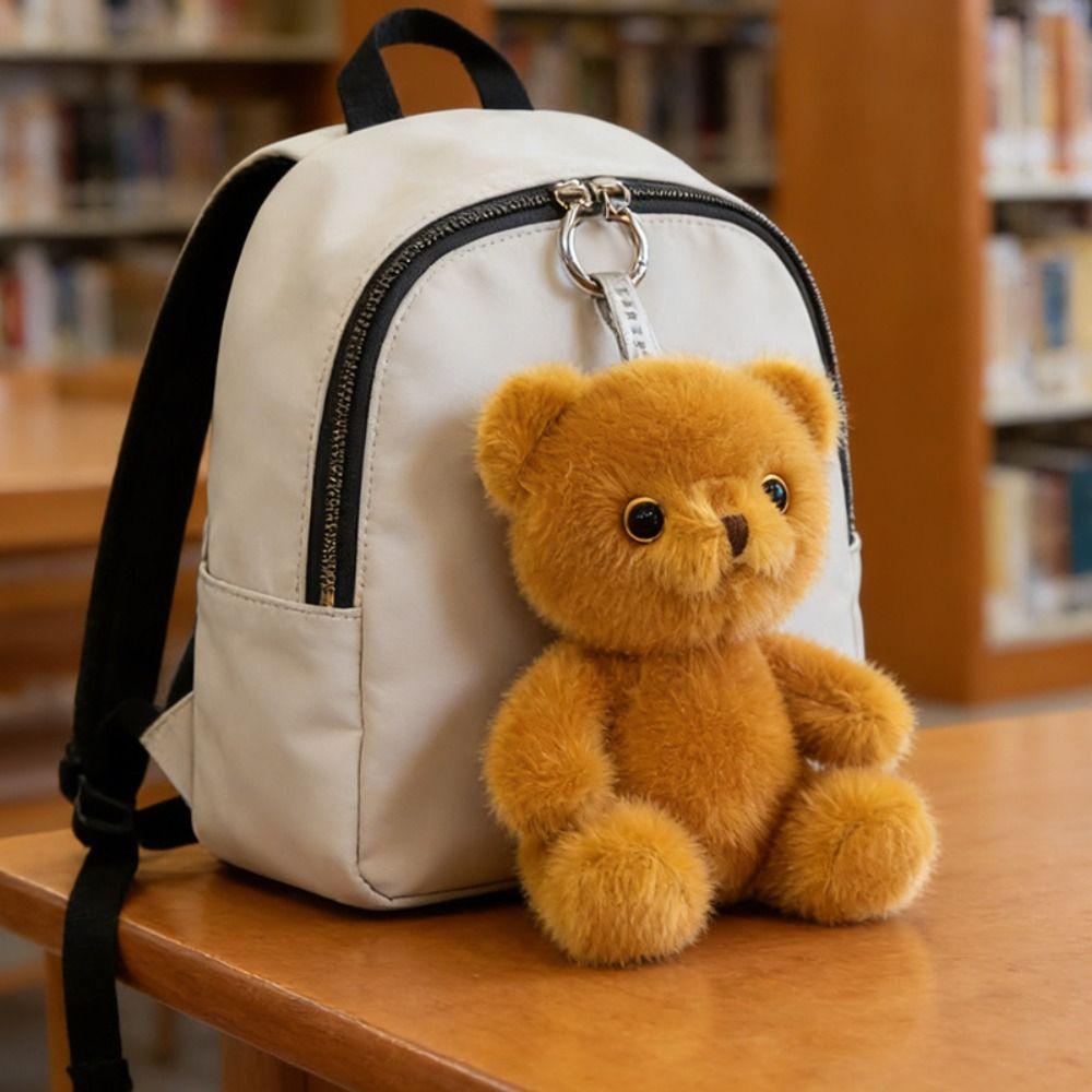 Lifelike Little Bear Plush Keychain PP Cotton Bear Plush Toy Phone Accessories