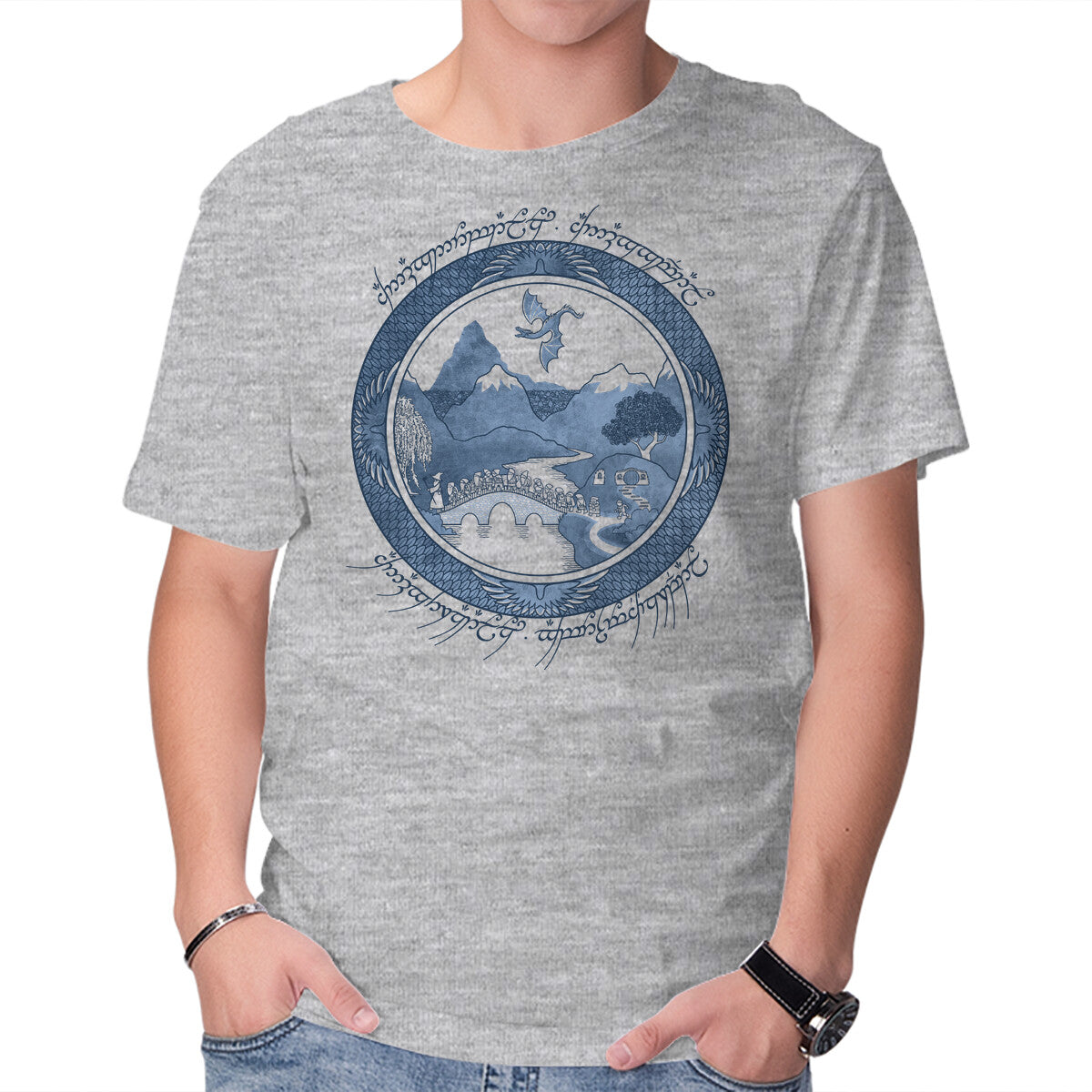 Unisex Crew Neck T-Shirt There and Back Again Graphic Short Sleeve Casual Tee XXXXL