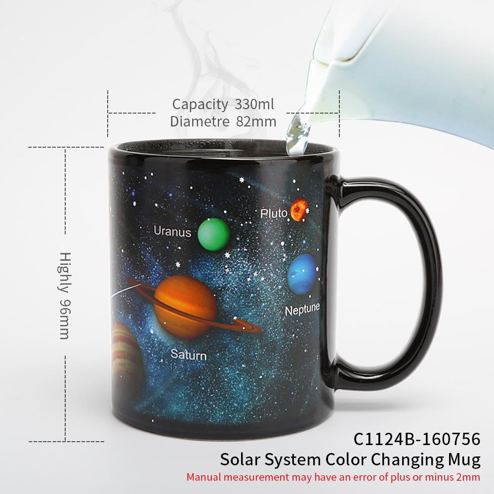 Starry Sky Ceramic Temperature-Sensing Mug: Color-Changing Sea of Stars Design