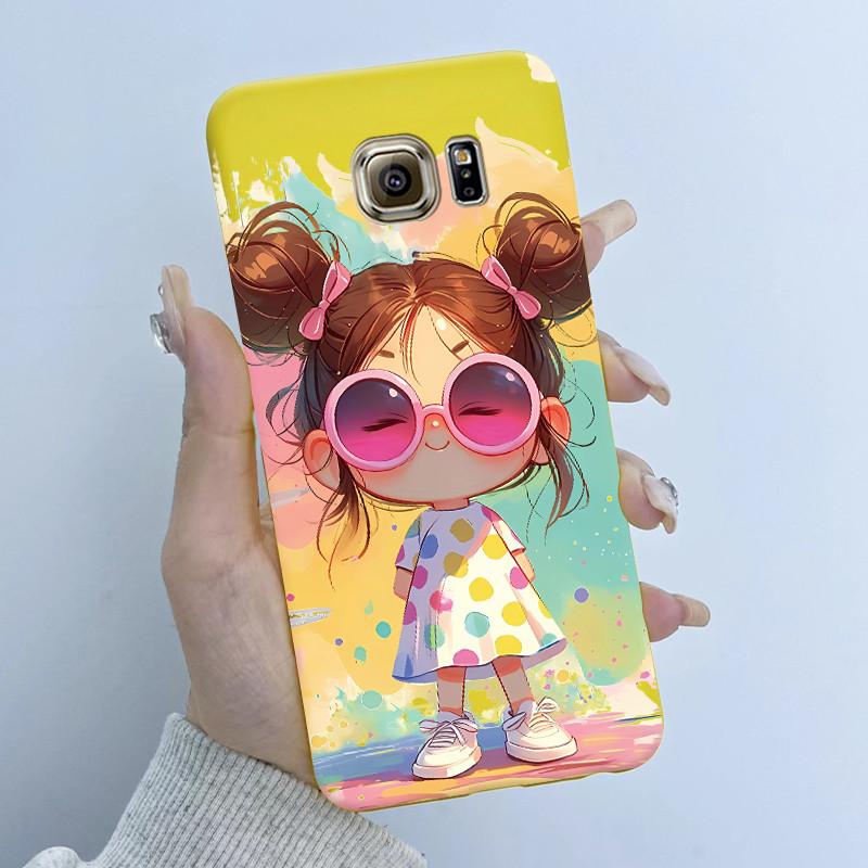 For Samsung Galaxy S6 G920F S6 edge G925F Phone Case Popular Butterfly Flower Girl Design Soft Silicone TPU Back Housing Covers