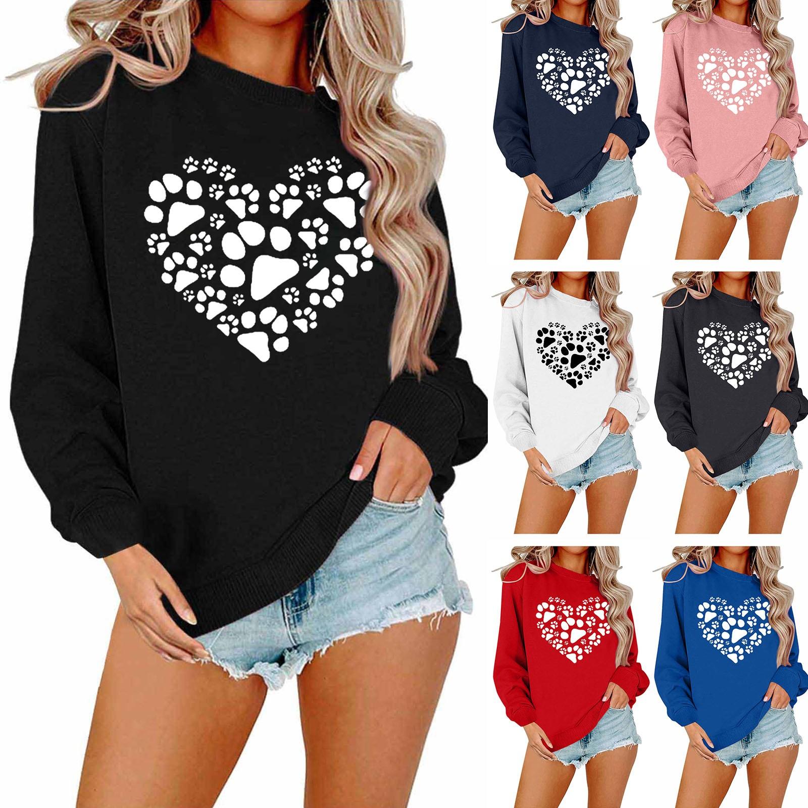 

Женский модный повседневный однотонный свитер с длинным рукавом и принтом ко Дню святого Валентина