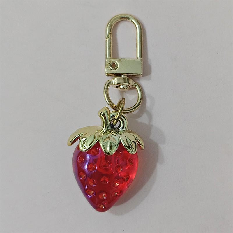 Creative Strawberry Peach Heart Sunflower Bee Keychain - Year of the Horse New Year Cute Bag Charm