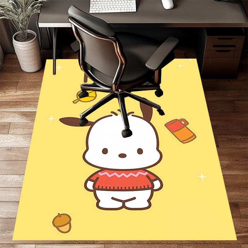 Custom Pochacco Mat Personalized Name, Polyester Washable Indoor Entryway Rug, Gift for Christmas, Easter, Thanksgiving Day