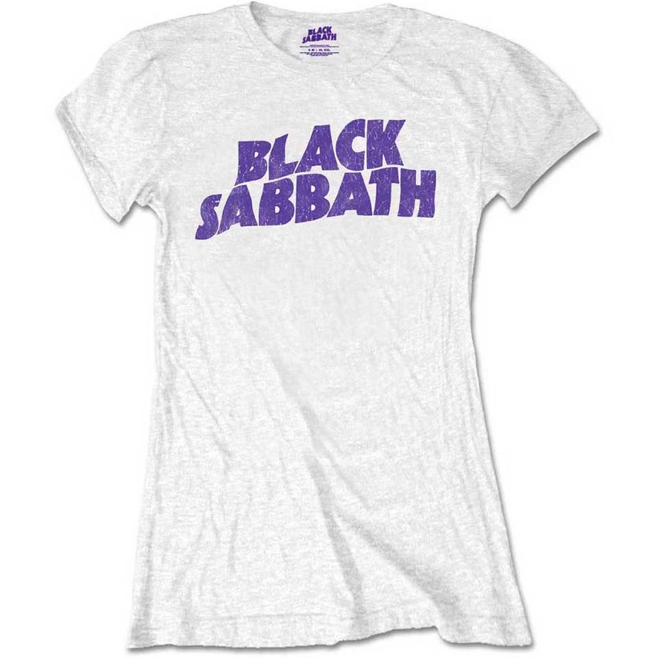 

Ladies Black Sabbath White Wavy Logo Autorisé Femmes Dames T-shirt 4XL