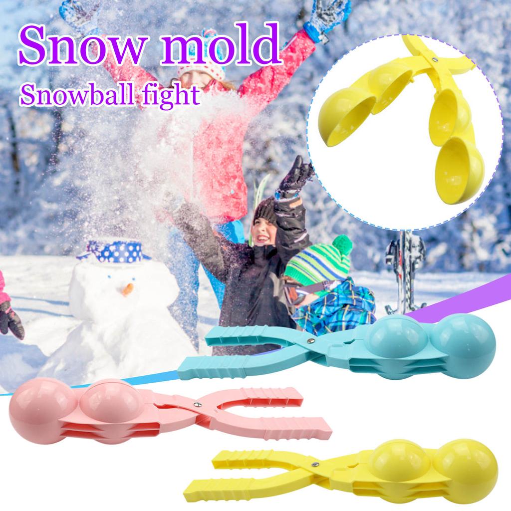 Children Play Snow Work Large Double Ball Snowball Clip Ski Pliers Spoon Clip Snow Device Sand Ball Clip Beach Toys