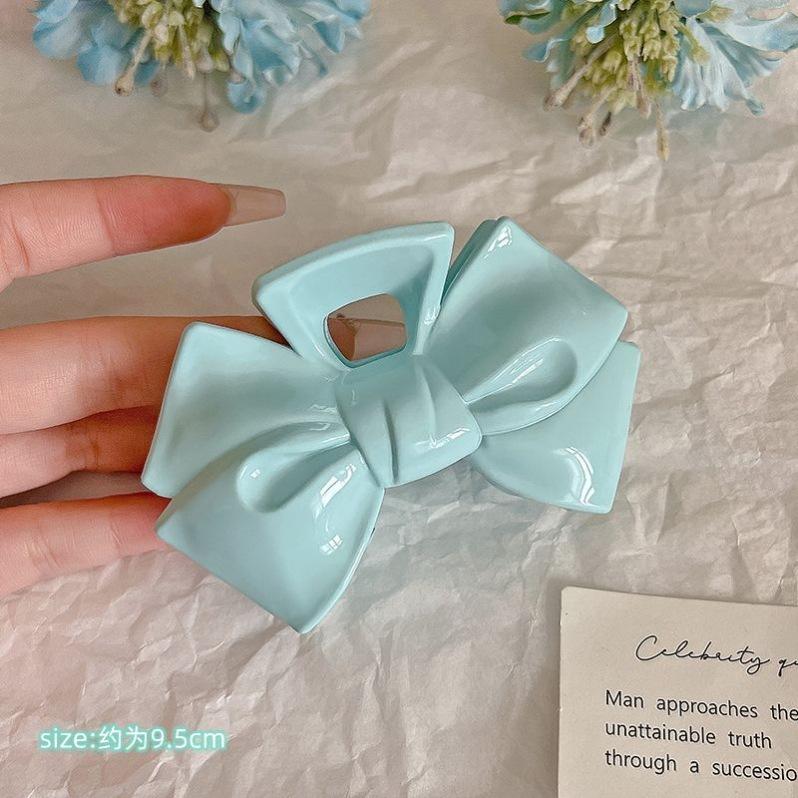 Mint Blue Bowknot Hair Claws for Women Girl Star Shaped Hairpin Big Size Shark Clamp Minimalism Sweetie Fashion Hair Accessories
