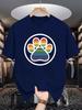 Unisex Crew Neck Tee Rainbow Paw Print Circular Pattern Graphic Soft Cotton Loose Short Sleeve Summer Casual Male Streetwear Tops