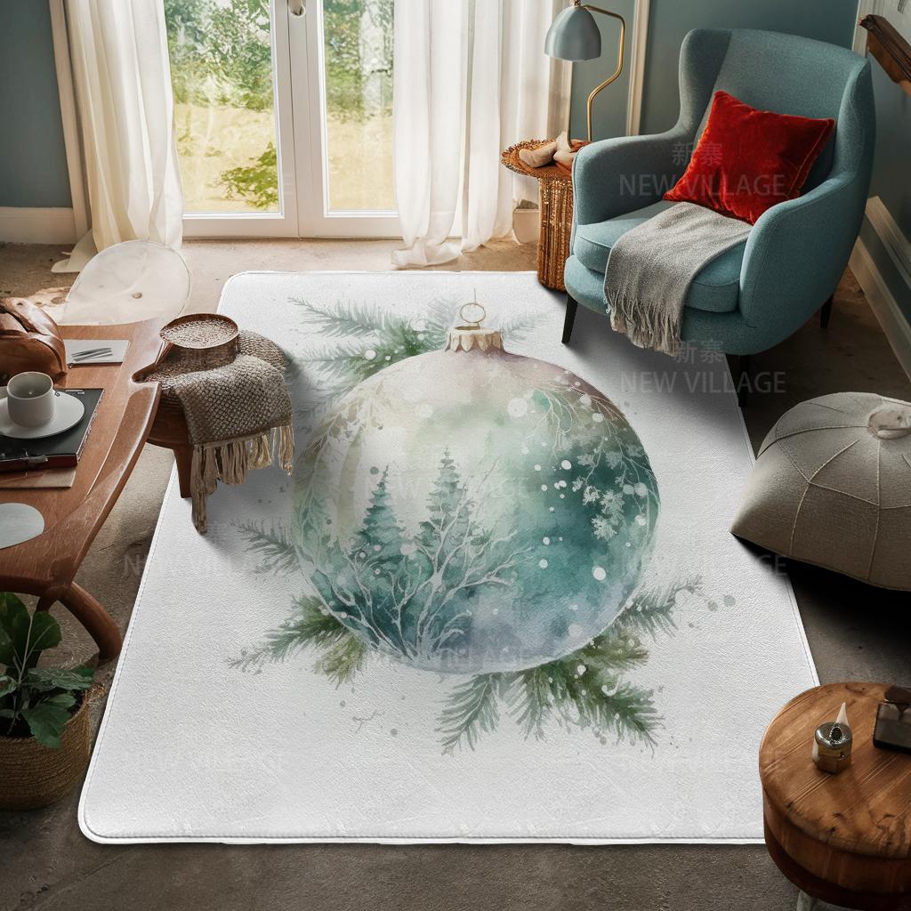 House Entrance Carpet Home Door Mat Living Room Bath Foot Bathroom Non-slip Water Absorption Rugs Bath Merry Christmas Winter