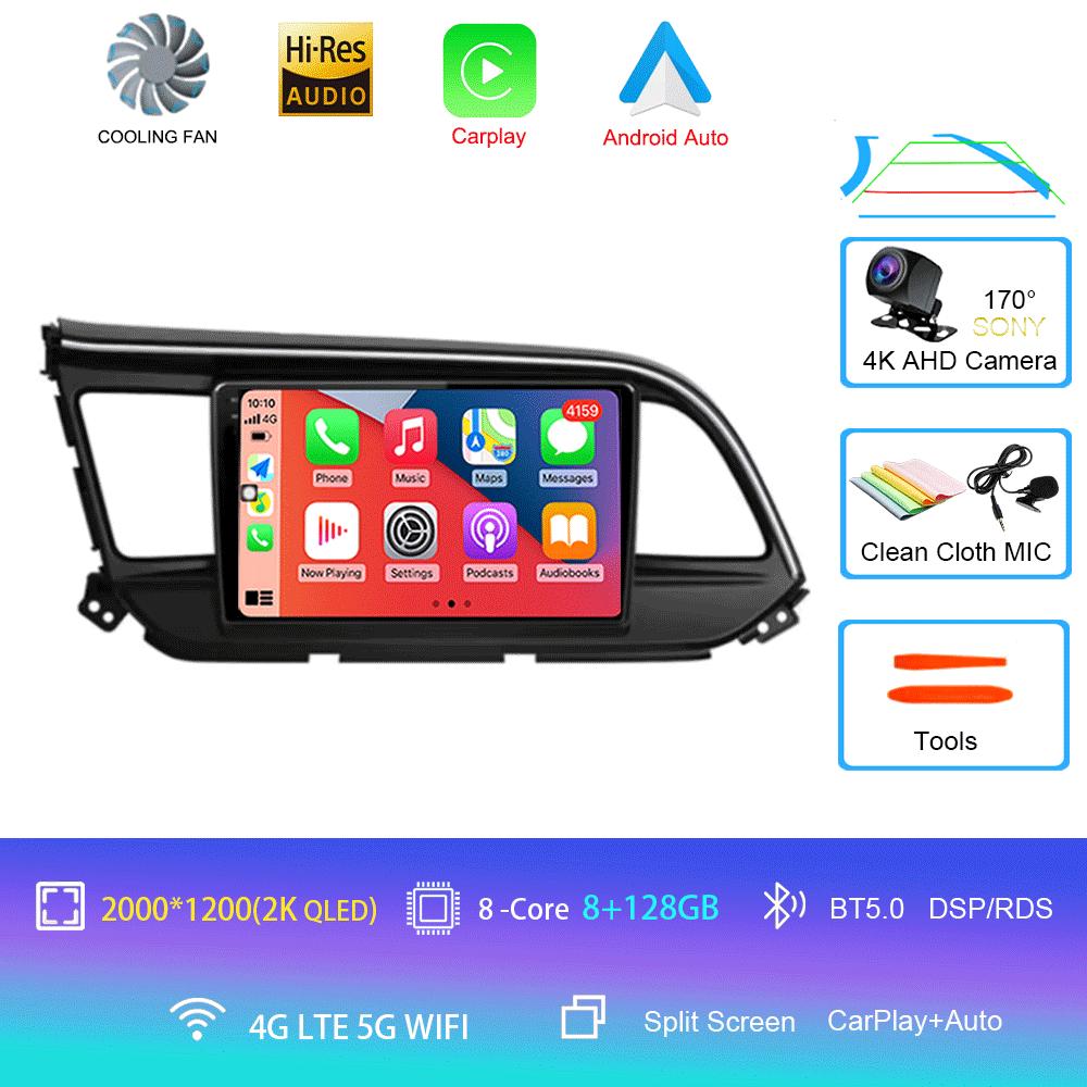 Car Radio Android 14 Carplay For Hyundai Elantra 6 2018 2019 2020 DSP GPS Navigation Multimedia Video Player Stereo Head Unit BT